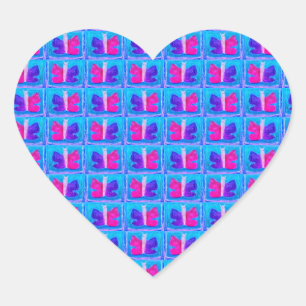 Colourful Butterfly   Miami Filter   Basic   Heart Sticker