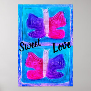 Colourful Butterfly   Miami Filter   Basic   Kids  Poster
