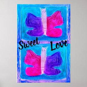 Colourful Butterfly   Miami Filter   Basic   Kids  Poster