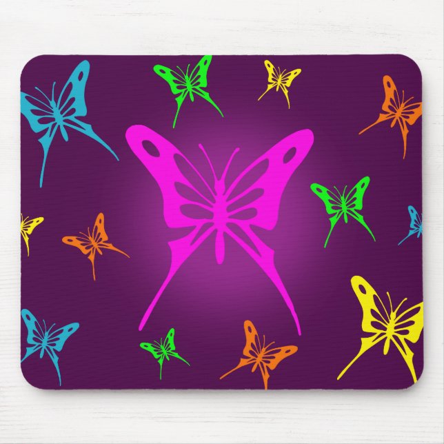 Colourful Butterfly Mouse Pad (Front)