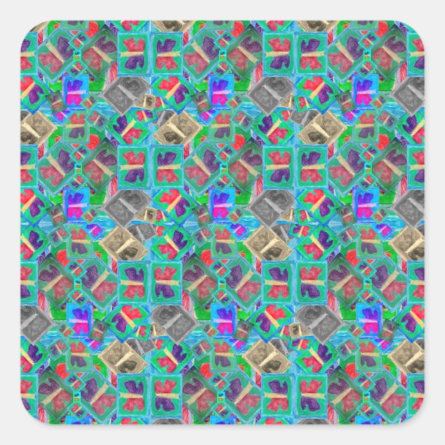 Colourful Butterfly Multi Challenge | Square Sticker (Front)