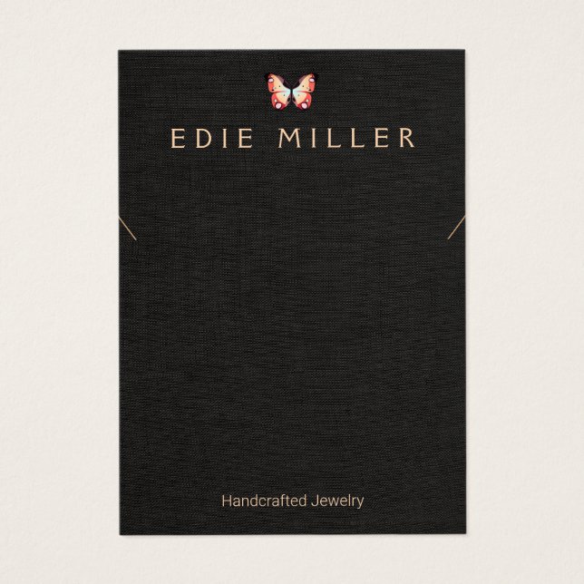 Colourful Butterfly Necklace Bracelet Display Card (Front)