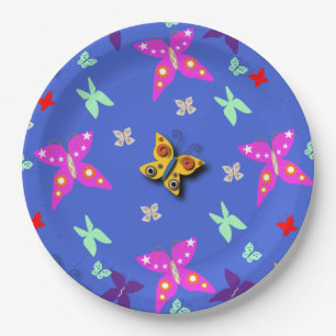 Colourful Butterfly  Paper Plate