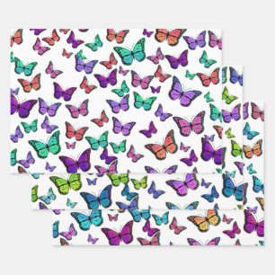 Colourful Butterfly Pattern All Occasion Wrapping Paper Sheet