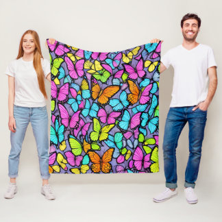 Colourful Butterfly Pattern Fleece Blanket