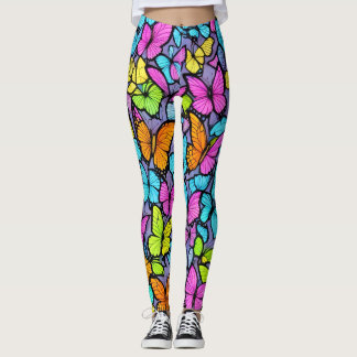 Colourful Butterfly Pattern Leggings