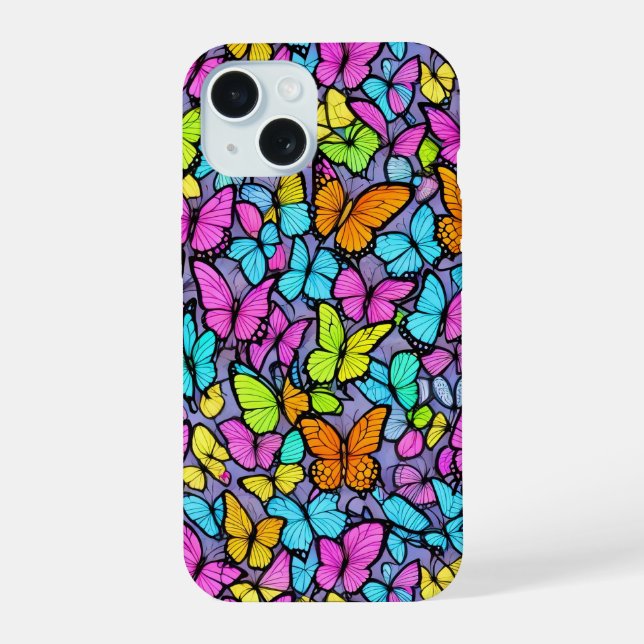 Colourful Butterfly Pattern Phone Case (Back)