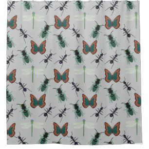 Colourful Butterfly Pattern Shower Curtain