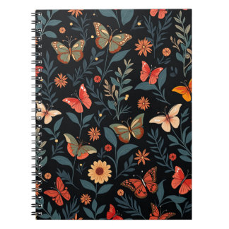 Colourful Butterfly Pattern Spiral Notebooks