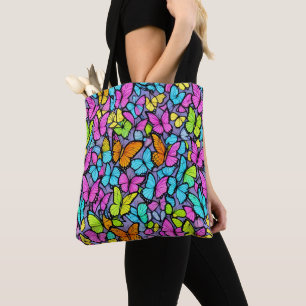 Colourful Butterfly Pattern Tote Bag