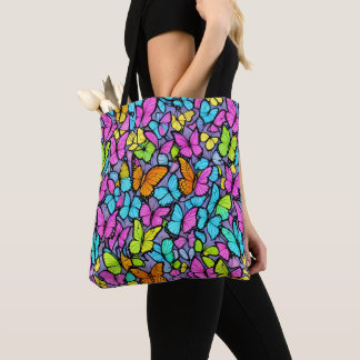 Colourful Butterfly Pattern Tote Bag