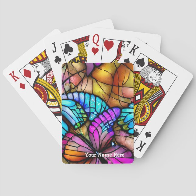 Colourful Butterfly  Playing Cards (Back)
