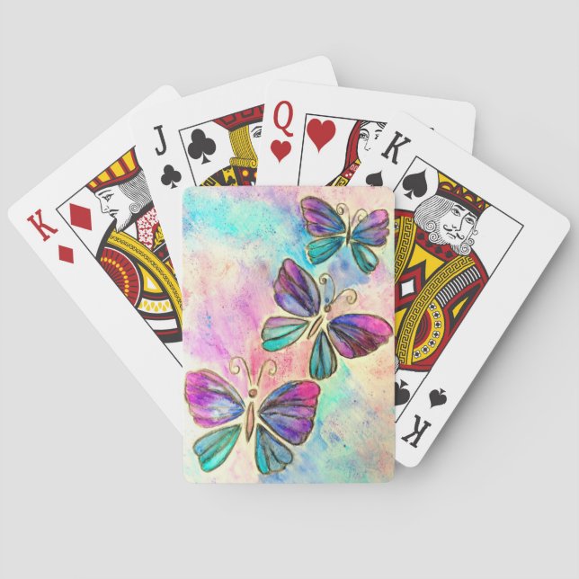 Colourful Butterfly Playing Cards (Back)