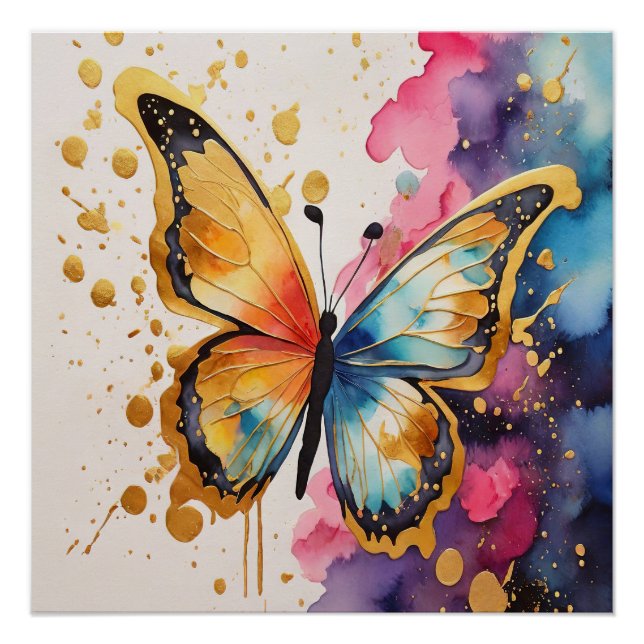 Colourful Butterfly Poster (Front)
