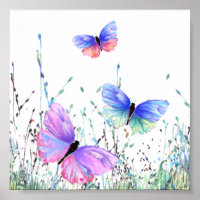 Colourful Butterfly Poster Spring Painting