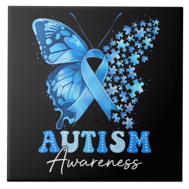 Colourful Butterfly Puzzle Tile (Front)