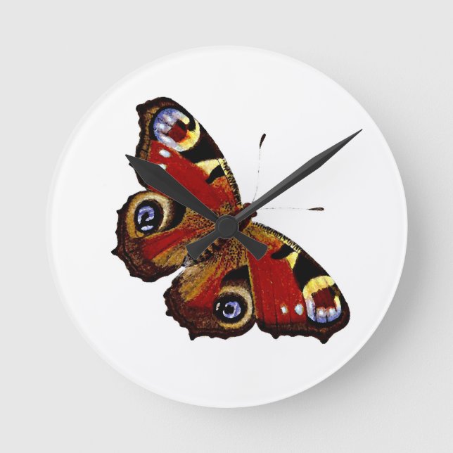 Colourful Butterfly Round Clock (Front)