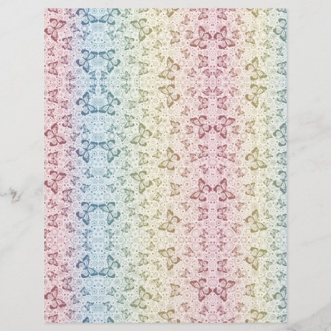 Colourful Butterfly Scrapbook Pages Stationary (Front)