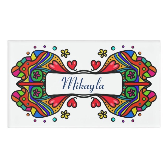 Colourful Butterfly Shaped  Name Tag (Front)