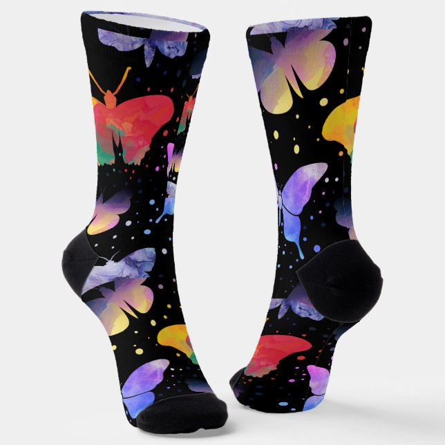 Colourful Butterfly Socks (Angled)