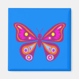 Colourful Butterfly Square Magnet
