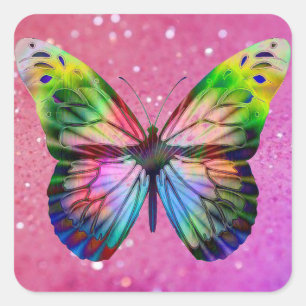 Colourful Butterfly Square Sticker