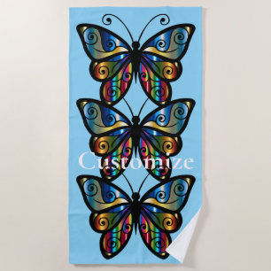 Colourful Butterfly Thunder_Cove Beach Towel