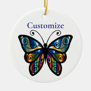 Colourful Butterfly Thunder_Cove Ceramic Tree Decoration