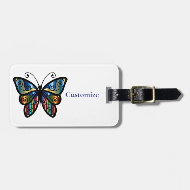 Colourful Butterfly Thunder_Cove Luggage Tag (Front Horizontal)
