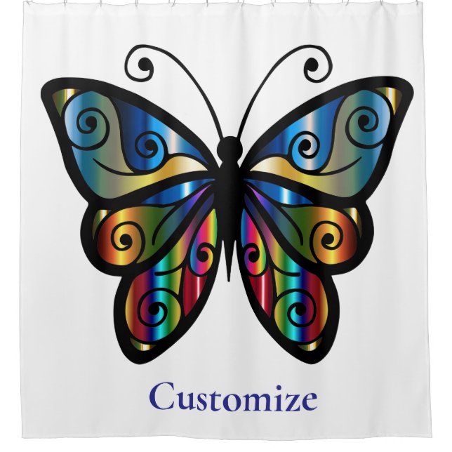 Colourful Butterfly Thunder_Cove Shower Curtain (Front)