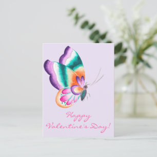 Colourful Butterfly   Valentine's Day Postcard