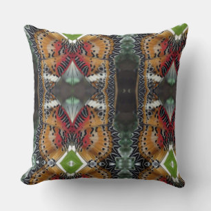 Colourful Butterfly Wing Pattern Throw Pillow
