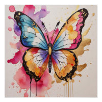Colourful Butterfly with Artistic Splash