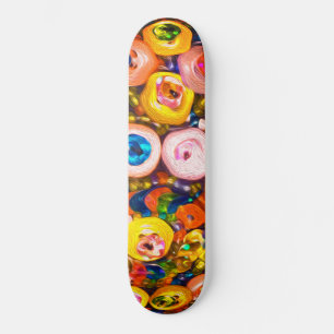 Colourful Button Jewels Skateboard