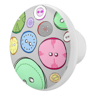 Colourful Buttons Ceramic Knob