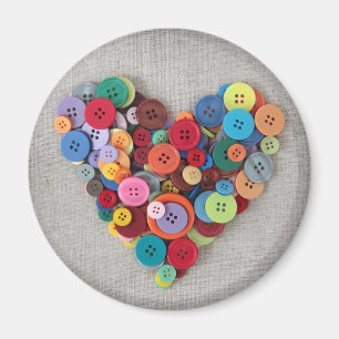 Colourful Buttons Heart Magnet