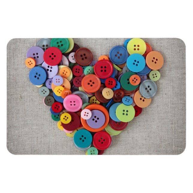 Colourful Buttons Heart Magnet (Horizontal)