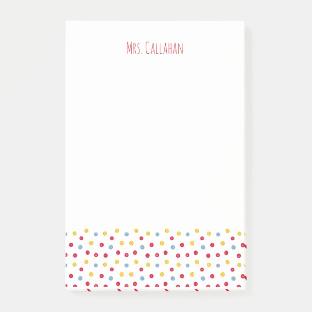 Colourful Buttons Post-It Notes (Front)