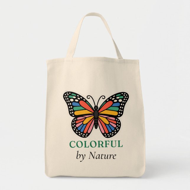 Colourful by Nature Butterfly Tote Bag (Front)