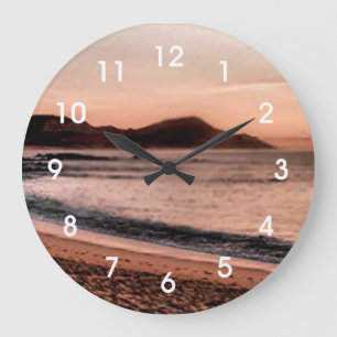 Colourful Cabo sunset Large Clock