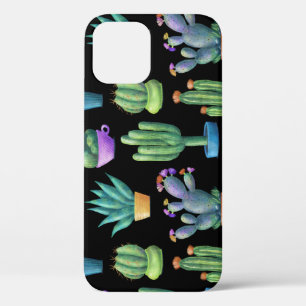Colourful Cacti: Whimsical Seamless Design. iPhone 12 Case