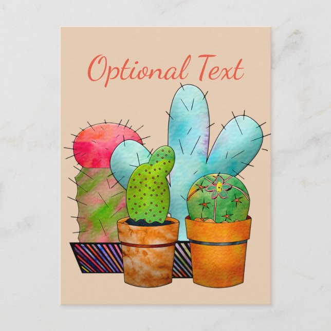 Colourful Cactus Garden Postcard (Front)