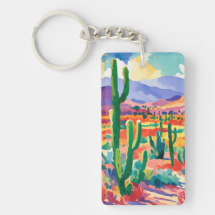 Colourful Cactus Keychain