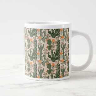 Colourful Cactus Pattern Large Coffee Mug