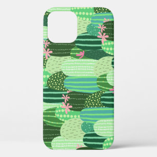 Colourful Cactus Seamless Pattern Illustration iPhone 12 Case