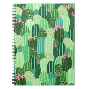 Colourful Cactus Seamless Pattern Illustration Notebook