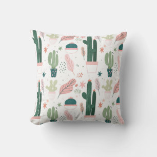 colourful Cactus  Throw Pillow