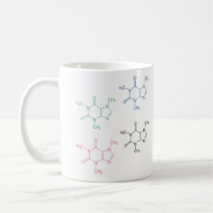Colourful Caffeine Molecule Pattern Coffee Mug