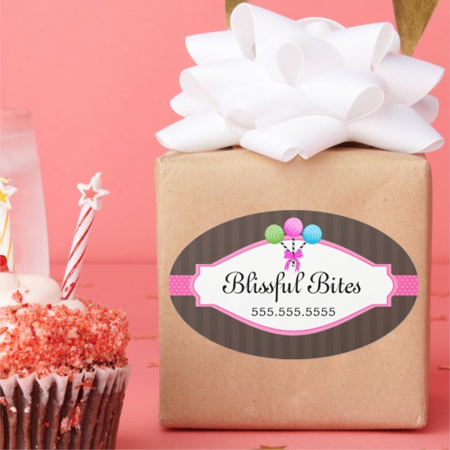 Colourful Cake Pops Bakery Box Seals (Party)