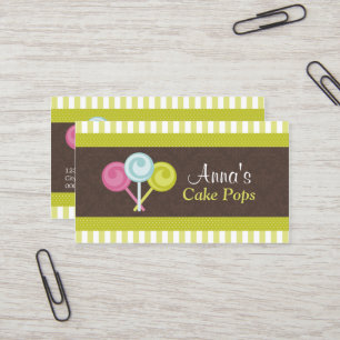Colourful Cake Pops Bakery Business Card